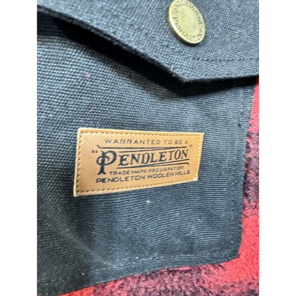 Pendleton Vintage Camas Red Buffalo Plaid Fleece Field Jacket XL - Picture 5 of 6